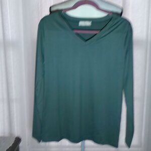 ZENANA Long Sleeve V-Neck Ash Jade Top XL